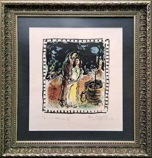Scarce Marc Chagall Collaborative Proof Rebecca au Puits Limited Ed of 4 Lithograph: Described By: AF HFA CNX 0270 0721 Title: Scarce Marc Chagall Collaborative Proof Rebecca au Puits Limited Ed of 4 Lithograph Description:Scarce Marc Chagall Collaborative Proof Rebecca au Puits Limit