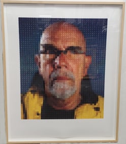 Chuck Close Scarce AP Self Portrait Yellow Raincoat 2014 Signed Archival Pigment Print Blindstamp Pr