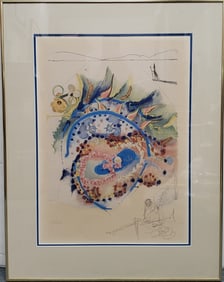 Salvador Dali Lei Signed ed250 1970s Color Lithograph Hawaii California Series
