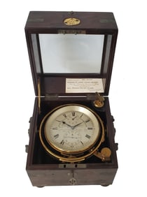 Antique Charles Shepherd Two Day English Marine Chronometer Ships Clock
