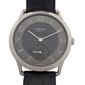 Hermes Automatic Mens Steel Watch Box Papers