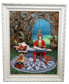 Huge Michael Cheval Beatles John Lennon Strawberry Fields Imagine II Aluminum Digital Print NYC