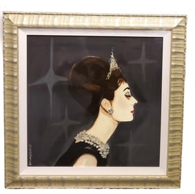 Audrey Hepburn Tiara Painting by Sarah Ashley Longshore