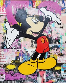 Jozza Mickey Mouse Mixed Media Pop Art Hand Embellished Giclee COA