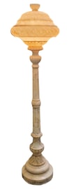 Huge Antique Alabaster Torchiere Italian Beaux Arts Belle Epoch Floor Lamp Continental Fin de Siecle