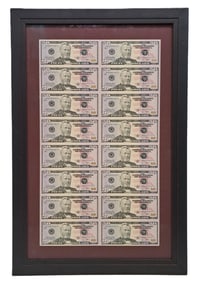 Uncut Sheet US 2009 $50 Bills 16-count $800 Face Value Suitable For Wrapping Paper