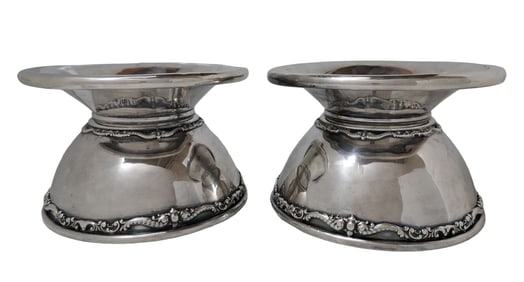 Pair of Fancy Silver Hotel Henry Pittsburg PA Reed & Barton Spittoons