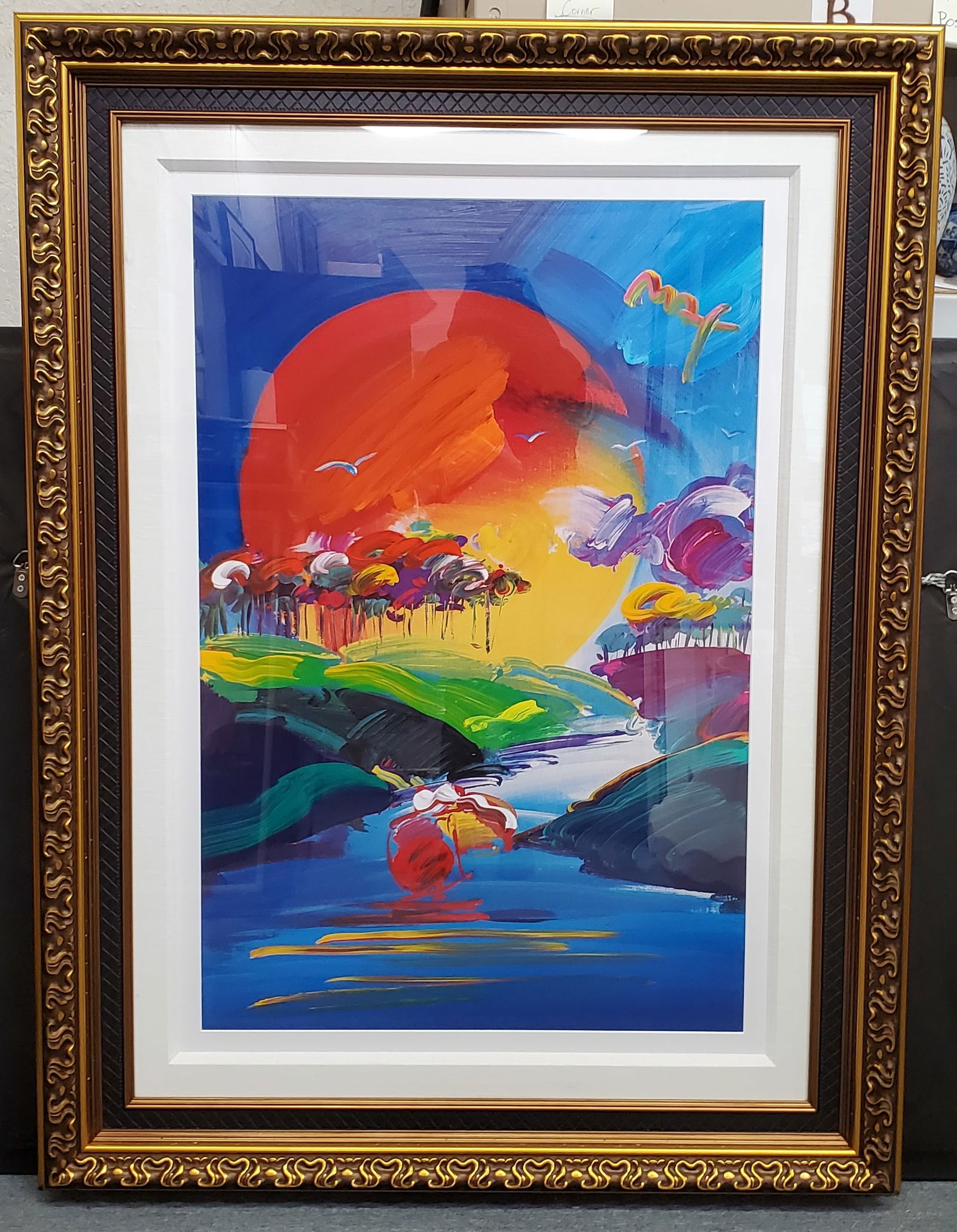 Large Peter Max Mixed Media Acrylic Painting and Lithograph Hand Signed Park West COA (1 of 7)