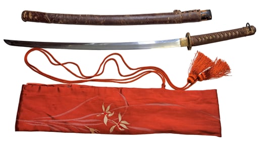 Samurai Sword Katana Signed Tomotsu Sougen Circa 30’s 26 Inch Blade