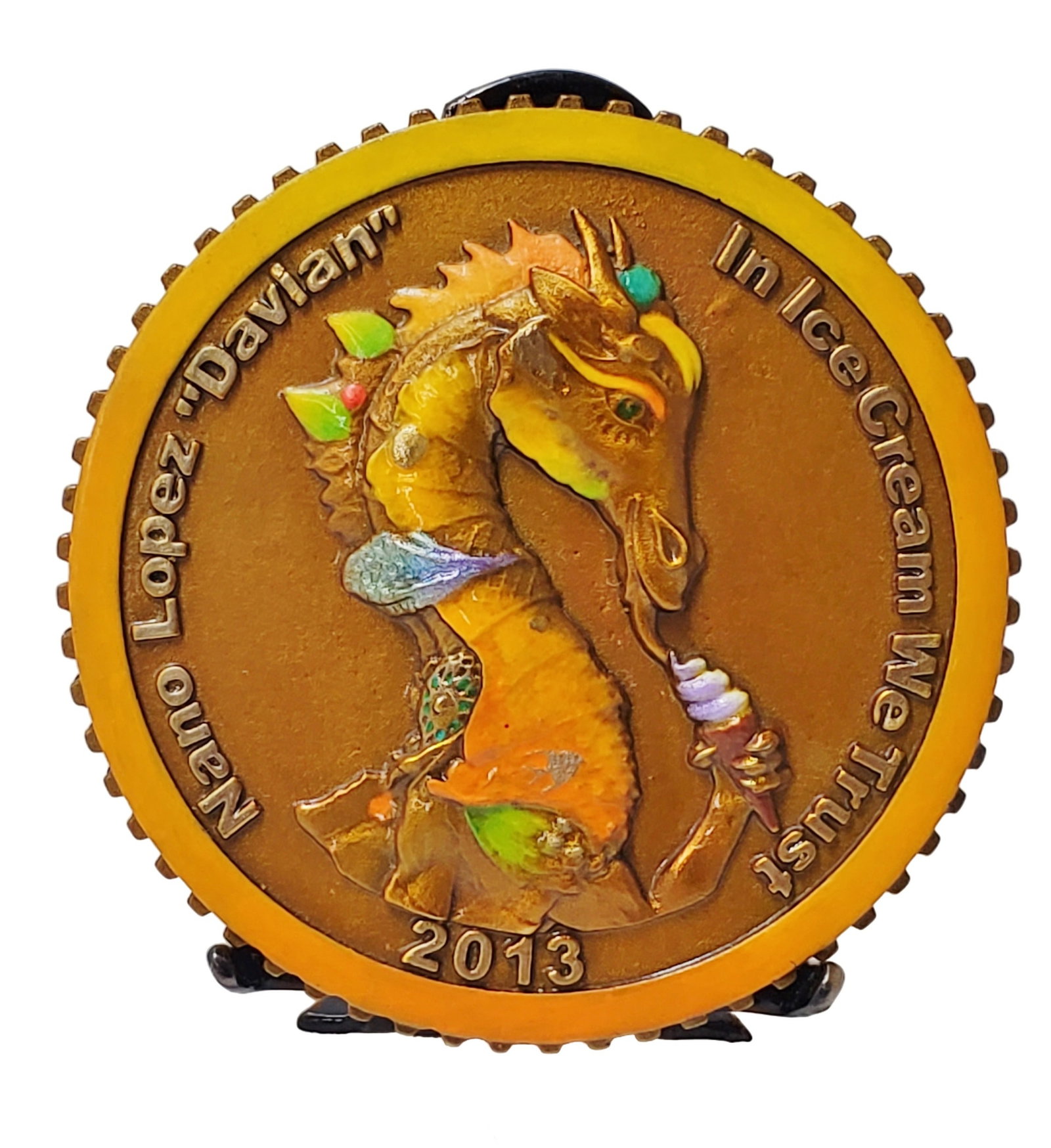 Nano Lopez Bronze Little Davian Dragon In Ice Cream We Trust 2013 Coin Medallion (1 of 5)
