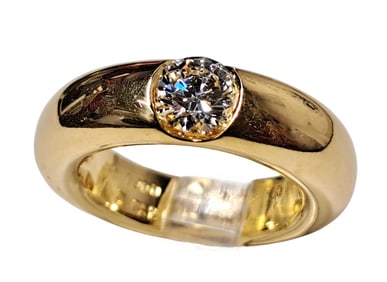 Cartier Signed Numbered Size 52 Aprx. 0.70ct Fine Diamond 18K Gold Band Ring 1993
