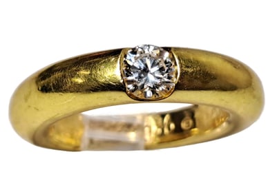 Cartier Signed Numbered 0.50ct Ladies 18K Gold French Hallmark Band Ring