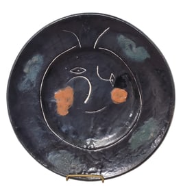 Pablo Picasso Madoura Earthenware Pottery Plate Service Visage Noir