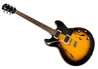 Clean Yamaha SA500 Electric Guitar Double Cutaway Humbuckers Hollow Body 6 String Gig Bag