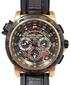 Rare Carl F. Bucherer Travel Tec GMT 18k Gold Ltd Ed Mens Wrist Watch