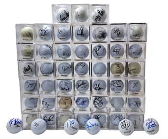 Important Executive Retired Golfer 50 Signed Golf Ball Collection Ernie Els Fred Couples Tom Kite