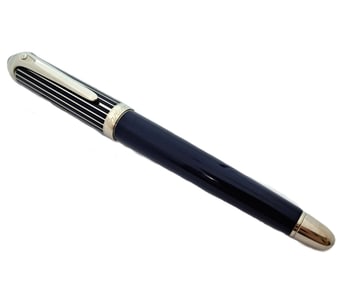 Genuine Cartier Blue Lacquer Massive Roadster Roller Ball Pen