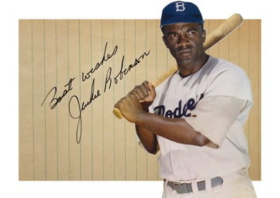 Jackie Robinson JSA Autograph Signature MLB Brooklyn Dodgers Baseball w Paperwork