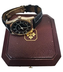 Patek Philippe 18K White Gold Mens Ref 5000 Wrist Watch With Box