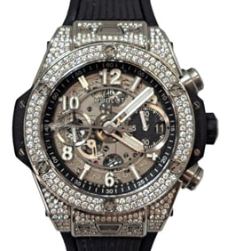 Hublot Big Bang Titanium Factory Diamond Skelton Chronograph Mens Wrist Watch