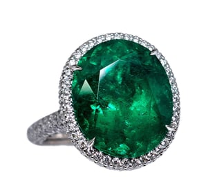 Huge AGL 10.4ct Natural Colombian Emerald Fine Color 2.4ctw Diamond Cocktail Ring