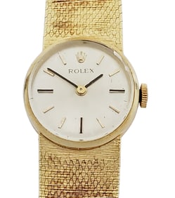Vintage Rolex 14k Gold 5x Signed Ladies Large Size Bracelet Wrist Watch