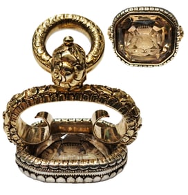 Count Vladimir Adlerberg 18K Gold Stone Carved 44G Pocket Watch Fob