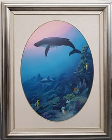 David Miller Original Oil Painting Underwater Realism Marine Undersea Seascape