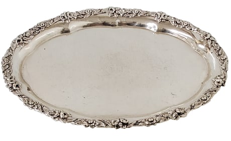 Massive Tiffany & Co Sterling Silver 54.54ozt Webb Family Crest Coat of Arms Footed Platter Tray