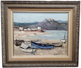 Charles Levier French Seascape Modernist Impressionist Oil Painting