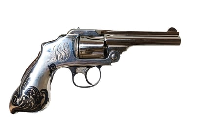 Very Rare enamel 1880 Tiffany And co Antique sterling Smith & Wesson Break Barrel Five-Shooter Rare