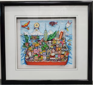 Charles Fazzino 3D Pop Art Silkscreen Tasting the Big Apple New York City