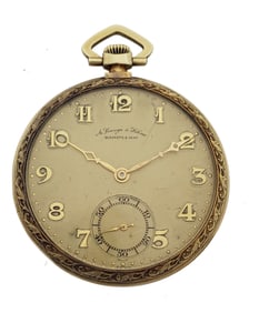 A Lange & Sohne Glashutte Divina 14k Gold Fancy Pocket Watch Box