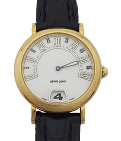 18k Gold Gerald Genta Retro Jump Hour G.3622.7 Ladies Wrist Watch
