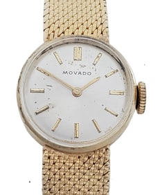 Movado 14k Gold Mechanical Ladies Vintage Running Wrist Watch