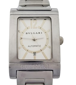 Massive Bvlgari Bulgari Rettangolo Automatic Steel Mens Wrist Watch
