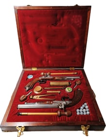 Original Complete 1815 Dueling Kit Black Powder Pistols Excellent Condition