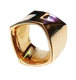 Tiffany & Co. Gehry Cool Faceted Asymmetrical 18k Gold Ring Size 3.5