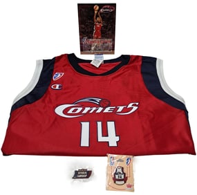 Rare Autograph Picture Cynthia Cooper Houston Comets W/ Jersey & Pins WNBA Basketball