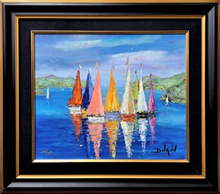 Couleur des Coques Duaiv Giclee in Color with Hand Embellishments on Canvas Park West Appraisal