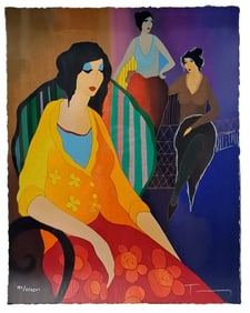 Itzchak Tarkay Signed In The Forefront Limited Edition Numbered Serigraph On Paper w/ Park West COA