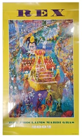 Leroy Neiman Rex Proclaims Mardi Gras Offset Color Lithograph Poster w/ Park West COA Appraisal