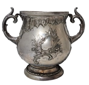 Antique Massive Polish Silver Handled Trophy Vase Vessel Unusual European Hallmarks No Mono 60OZT