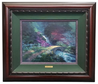 James Coleman Summer Walk Footbridge Blossoms Oil Painting Disney Artist