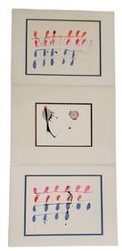 Sacha Kolin Abstract Composition Gouache Painting Lot of 3