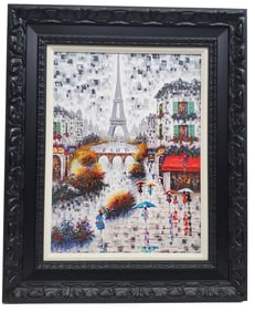 Solomon Hwang Afternoon in Paris Hand Embellished Giclee Park West COA