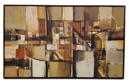 Attributed To George McNeil Abstract Expressionist 24x40 Painting NY Hans Hoffmann Pratt Columbia