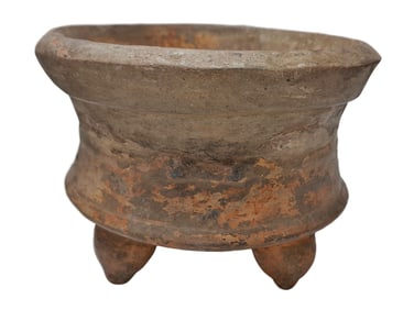 Large Pre-Columbian Pottery 4-Legged Bowl Terracotta Clay Pot Mesoamerican