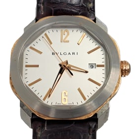 Bvlgari Octo OC.P.41.SG 18k Rose Gold SS Mens Automatic Wrist Watch w Papers