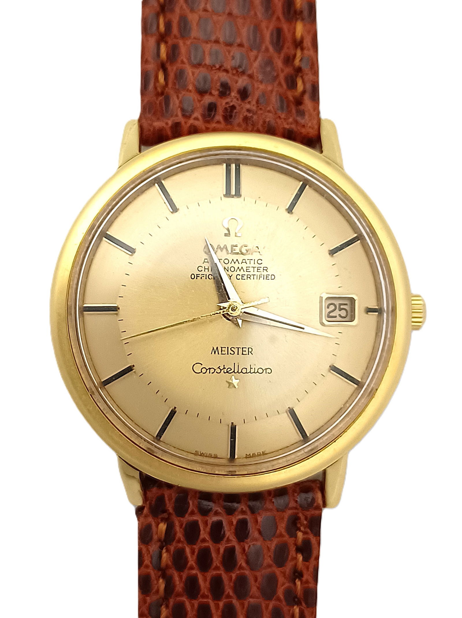 Vintage 18k Gold Omega Constellation Pie Pan Meister Dial Chronometer Cal 561 Watch (1 of 11)